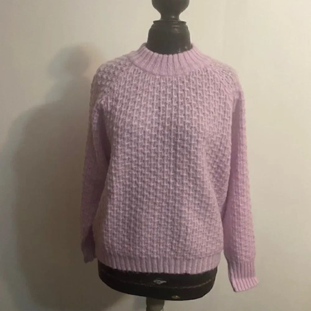 FRNCH Lavender Waffle Knit sweater, size S/M